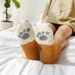 New home coral fleece socks, footprint cat paw pattern sleeping socks, thick warm winter fleece women's socks_maomaolike.com