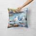 Gulls Scavenging Throw Pillow Machine Washable, Indoor Outdoor Decorative Pillow For Couch, Bed Or Patio, 18Hx18W_maomaolike.com