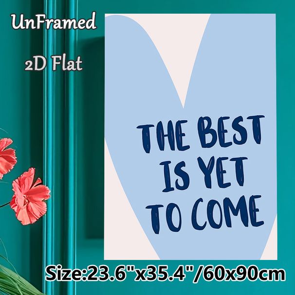 Inspirational Quote Heart Painting Poster, Soft-toned Hand-drawn Style Poster, Uplifting Motivational Message, Ideal For Bedroom And Living Room Decor_maomaolike.com
