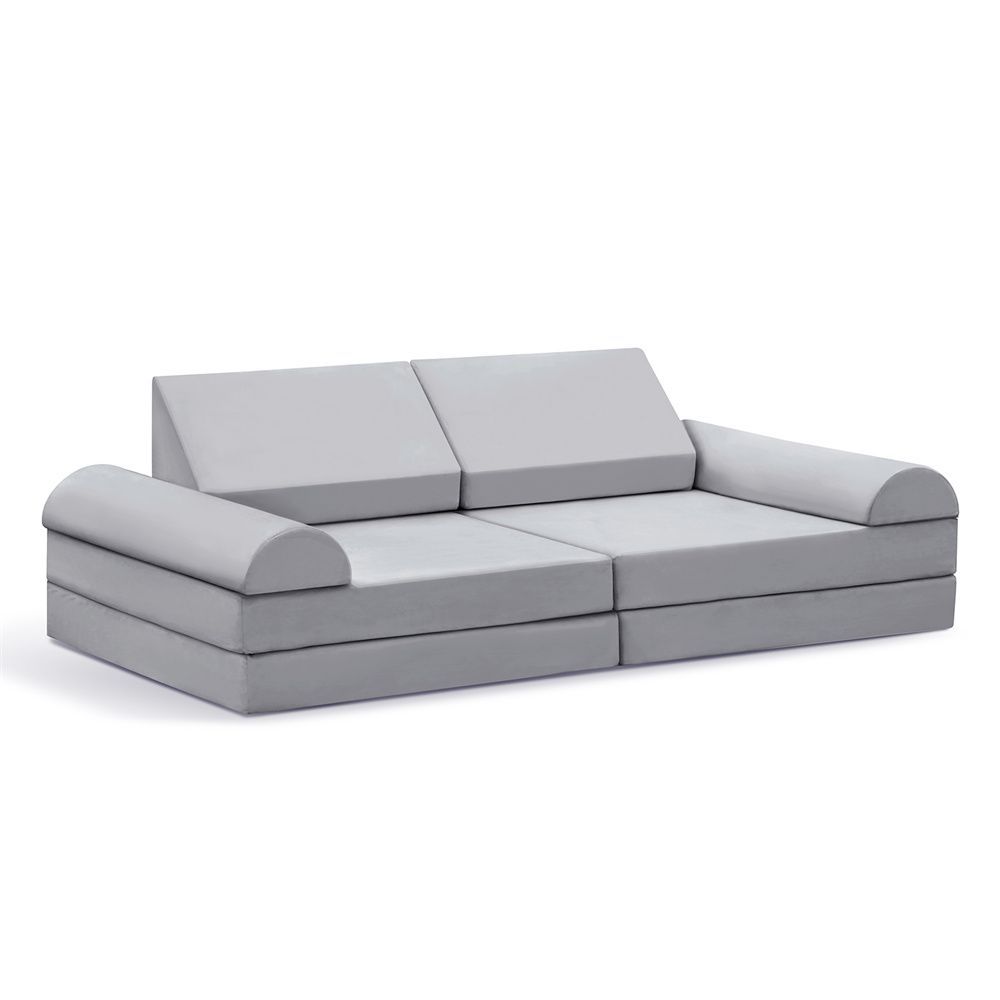 Modular Kids Play Couch, 8PCS Nugget Couch For Building Fort, Toddler Play Sponge Convertible Couch_maomaolike.com