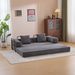 Floor Couch,Compression Sofa,Convertible Floor Sofa Bed-with Pillow Back Support Armrest,Comfy Futon Couch Lounge Sleeper Bed,Corduroy Fabric,for Living Room Bedroom (dark Grey)_maomaolike.com