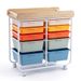 10-Drawer Rolling Cart With Wooden Tabletop And Lockable Wheels For Office For Offices, Studios, And Classrooms_maomaolike.com