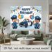 Police Car Birthday Party Banner - 2D Flat Polyester Backdrop, Wall Hanging Photo Props, Police Theme Party Decor_maomaolike.com