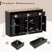 55 Inch Large Buffet Sideboard Kitchen Storage Cabinet With 3 Drawers 2 See-through Doors Adjustable Shelves Wine Bar Table_maomaolike.com