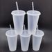 5pcs 24oz Transparent Reusable Tumblers With Black Lids And Straws Iced Coffee Water Bottle Cold Smoothie Cups For_maomaolike.com