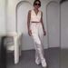 Women's Clothing women's clothing solid color V neck unrepaired vest lapel wide leg trousers suit_maomaolike.com