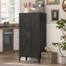Metal Adjustable 2 Doors Metal Storage Cabinet Kitchen Pantry Cabinet With Adjustable Shelves All Steel Cabinet Locker For Kitchen, Living Room, Dining Room And Office_maomaolike.com