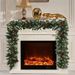 106in Artificial Christmas Garland Prelit With Light, Christmas Decorative Simulated Vine Green Rattan For Home Room Mall Coffee Shop Stair Entrance Decoration (Colored Light Style)_maomaolike.com