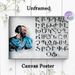 Ancient Alphabet Themed Painting Poster, Vintage Stylized Bearded Figure With Traditional Script Poster, Cultural Artistic Decor Ideal For Study Room_maomaolike.com