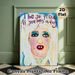 Bold Female Portrait Painting Poster, Vibrant Expressive Pop-Art Style Poster, Eye-catching Artistic Decor Suitable For Living Room, Studio Spaces_maomaolike.com