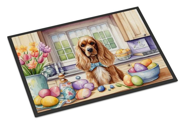 Decorating Easter Cocker Spaniel Doormat Front Door Mat Indoor Outdoor Rugs For Entryway, Non Slip Washable Low Pile, 24H X 36W_maomaolike.com