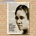 Inspirational Female Portrait Painting Poster, Vintage Newspaper-style Monochrome Portrait With Motivational Quote Poster, Uplifting Decor Ideal For_maomaolike.com