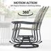 Wicker Rattan Swivel Patio Glider Chair Set Of 2, Outdoor Glider Chair With Steel Frame, High Back, Armrests, Yellow_maomaolike.com