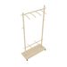 Solid Wood Garment Clothes Drying Rack With 6 Wooden Hangers, Space-Saving Design, Adjustable Shelf, And Wheels For Easy Mobility – Perfect For Bedroom, Living Room, Or Entryway_maomaolike.com
