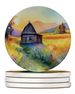 Montana Bitterroot In Watercolor Large Sandstone Coasters Pack Of 4 Absorbent Round Coasters Decor Gifts For Men Or Women, 4 In, Multicolor_maomaolike.com
