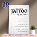 Temporary Tattoo Station Painting Poster, Minimalist Black-and-White Typographic Poster, Clear Step-by-step Temporary Tattoo Application Guide, Ideal_maomaolike.com