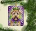 Wheaten Terrier King Of Mardi Gras Porcelain Ornament Christmas Tree Hanging Decorations For Home Christmas Holiday, Rectangle, Gift, Multicolor_maomaolike.com