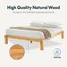 Solid Wood Adjustable Bed, Full Size Japanese Joinery Bed With Head Elevation, 1200 Lbs Capacity, Rustic & Mid-Century Modern Design, Rubberwood Platform Bed, Easy Assembly, Oak_maomaolike.com