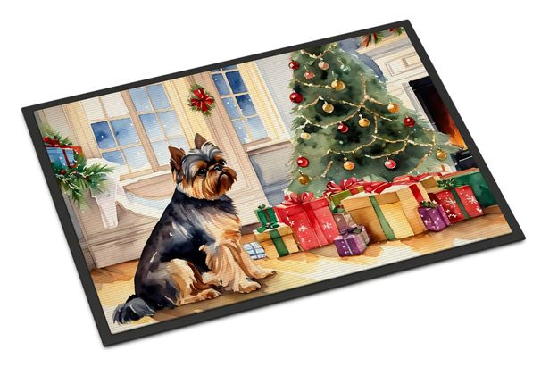 Brussels Griffon Cozy Christmas Doormat Front Door Mat Indoor Outdoor Rugs For Entryway, Non Slip Washable Low Pile, 24H X 36W_maomaolike.com
