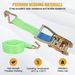 10 Pack Ratchet Straps With J Hooks, 3307 Lbs Working Load Limit, 2" X 26' Heavy Duty Tie Down Straps Ratchet Cargo Truck Straps For Flatbed, Truck, Trailers Pickup, Moving Appliances_maomaolike.com