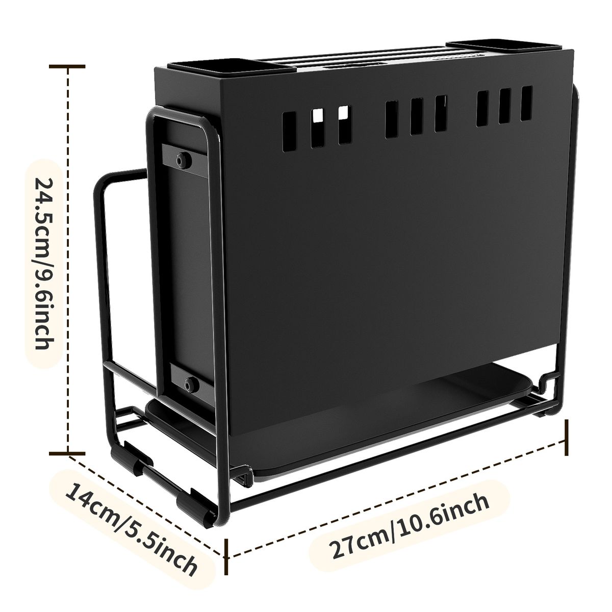 Kitchen Knife Holder Non-Punch Wall-Mounted Knife Holder Storage Rack Household Draining Kitchen Knife Chopsticks Storage Rack_maomaolike.com