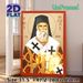 Orthodox Saint Nektarios Painting Poster, Traditional Orthodox-style Detailed Religious Figure With Halo, Ornate Robes And Sacred Book Poster, Classic_maomaolike.com