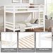 Twin Over Twin Bunk Bed With Thick Posts,Wooden Bunk Bed With High Guardrail And Ladder For Kids, Teens, Dorm Rooms, And Guest Rooms,No Box Spring Needed,White_maomaolike.com