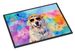 Great Pyrenees Hippie Dawg Doormat Front Door Mat Indoor Outdoor Rugs For Entryway, Non Slip Washable Low Pile, 24H X 36W_maomaolike.com