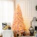 7.5 FT Tall PreLit Artificial Christmas Tree With Realistic Branches, 500 Warm White LED Lights And 1346 Tips, Pink_maomaolike.com