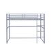 Metal Loft Bed Twin Size, Loft Bed Frame With Safety Guard Rails & Flat Ladder, Twin Loft Bed For Kids Teens Adults, Gray_maomaolike.com