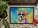 Corgi Hippie Dawg Doormat Front Door Mat Indoor Outdoor Rugs For Entryway, Non Slip Washable Low Pile, 24H X 36W_maomaolike.com