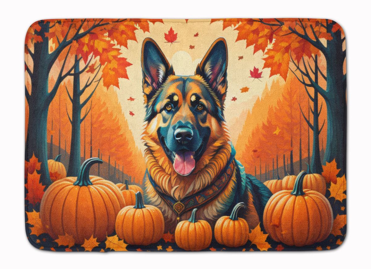 German Shepherd Fall Memory Foam Kitchen Mat Machine Washable Anti-Fatigue Mat Cushion Comfort Bath Mat Or Kitchen Rug_maomaolike.com