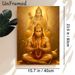 Hindu Deity Hanuman & Rama Themed Painting Poster, Warm-toned Devotional Art Poster, Serene Spiritual Depiction Ideal For Home Prayer Space_maomaolike.com