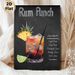 Rum Punch Cocktail Painting Poster, Vibrant Chalkboard-style Drink Recipe Poster, Informative Cocktail Art Ideal For Bar, Dining Room Or Home Bar_maomaolike.com