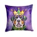 Greater Swiss Mountain Dog King Of Mardi Gras Throw Pillow Machine Washable, Indoor Outdoor Decorative Pillow For Couch, Bed Or Patio, 18Hx18W_maomaolike.com