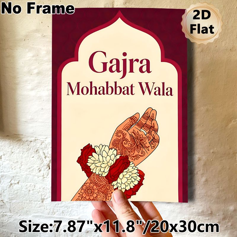 Indian Mehndi & Floral Gajra Painting Poster, Vibrant Traditional Indian Cultural Art Poster, Exquisite Cultural Decor Suitable For Home, Wedding_maomaolike.com