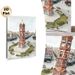 Clock Tower City Square Painting Poster, Soft Watercolor Urban Plaza With Historic Clock Tower Poster, Elegant Cityscape Decor Suitable For Living_maomaolike.com