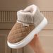 Winter Thick Soled Anti Slip Warm Shoes With Fleece Bag And Cotton Slippers For External Wear_maomaolike.com