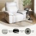 Rocking Chair Recliner Chairs For Adults, Rocker Manual Recliner With Remote Control And Cup Holder For Living Room, Bedroom, Nursery-Fleece Fabric_maomaolike.com
