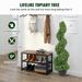 VEVOR 2 Pcs. Artificial Boxwood Tower Topiary Spiral Artificial Plant 122cm High Decorative Plant Green Plastic PE Iron Topiary Plants Incl. 10 Pcs. Replacement Leaves_maomaolike.com