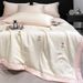 Wholesale Washed Tencel Summer Cool Embroidered Air Conditioning Four-Piece Set Machine Washable Ice Silk Thin Wide Edge Quilt_maomaolike.com
