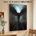 Mothman Themed Painting Poster, Dark Gothic Shadowy Winged Creature Poster, Spooky Atmospheric Artwork With Glowing Red Eyes, Ideal For Home Wall_maomaolike.com