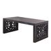47.2 Solid Black Carved Wood Coffee Table - Handcrafted Look With Ornate Side Panels_maomaolike.com