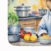 Border Terrier The Chef Memory Foam Kitchen Mat Machine Washable Anti-Fatigue Mat Cushion Comfort Bath Mat Or Kitchen Rug_maomaolike.com