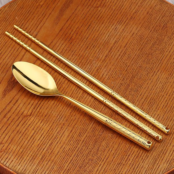 and Two-Piece Gift Tableware Chopsticks Gold Spoon Set Home Restaurant Decoration Metal Ornament_maomaolike.com