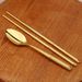 and Two-Piece Gift Tableware Chopsticks Gold Spoon Set Home Restaurant Decoration Metal Ornament_maomaolike.com