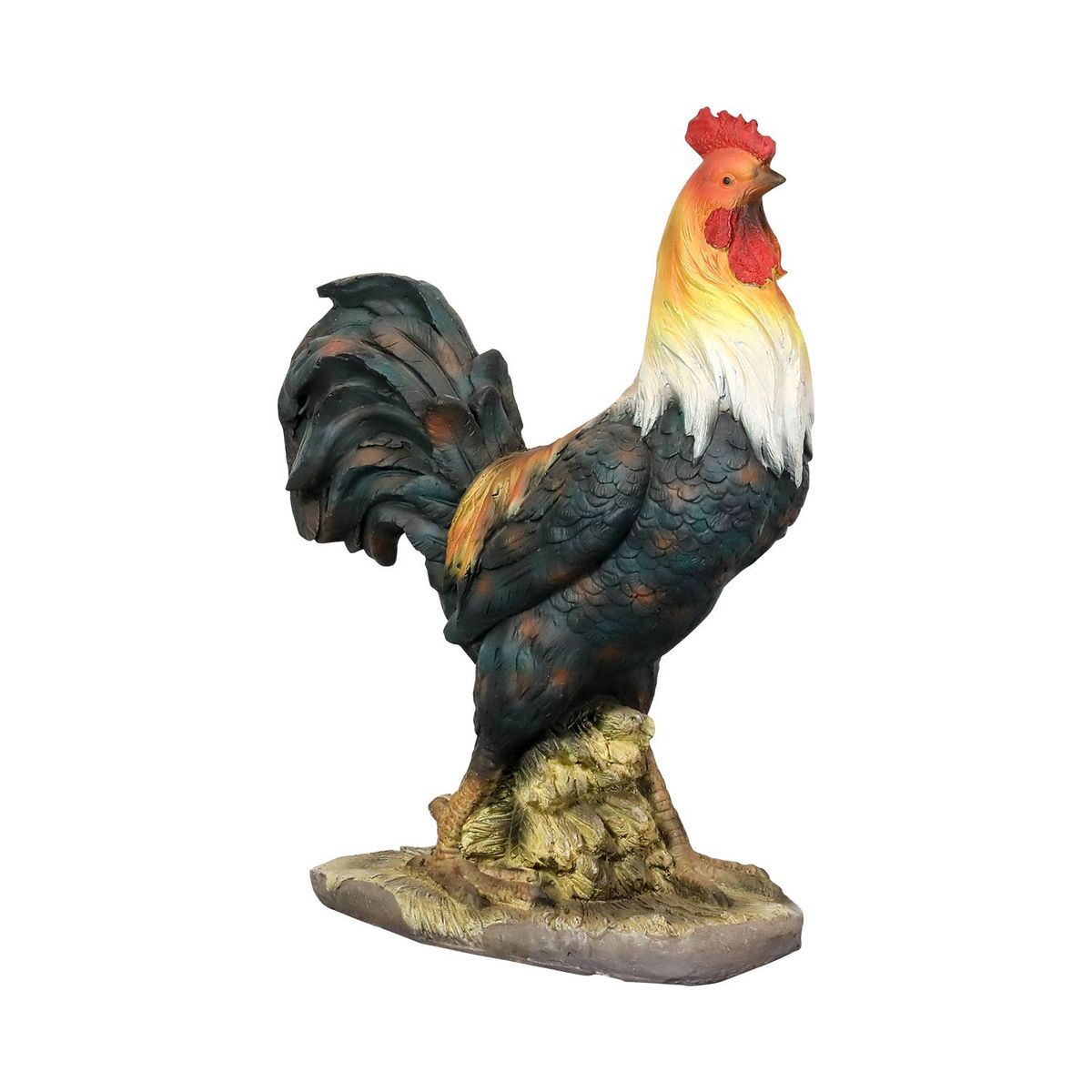 22.4" Rooster Garden Statues For Garden - Life Sized Concrete Chicken Decorations Art Decor Statues For Outdoor, Garden, Lawn_maomaolike.com