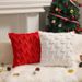 Christmas Pine Pattern Plush Back Pillow Cover Bedroom Sofa Rest Cushion Cover Does Not Contain Core_maomaolike.com