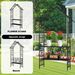 Metal Garden Arch With Bench Turned Into Flower Stand W58.07*H97.24 Climbing Plants Support Rose Arch Outdoor Black_maomaolike.com