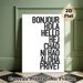 Multilingual Greetings Painting Poster, Sleek Black & White Typographic Poster, Culturally Diverse Decorative Piece, Ideal For Entryway, Living Room_maomaolike.com